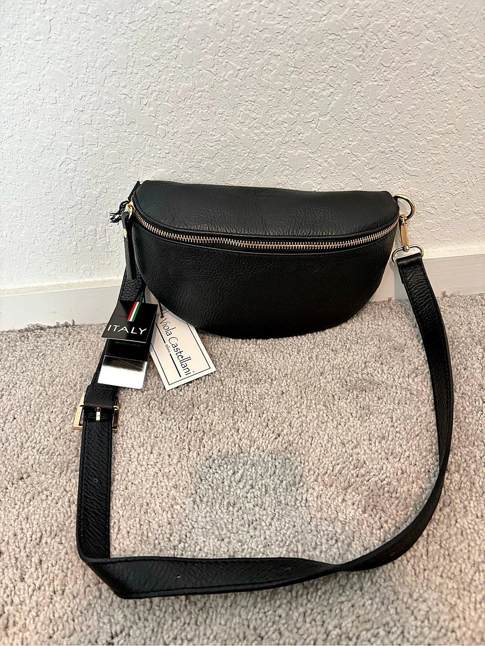 Viola Castellani Black Crossbody Bag NWT